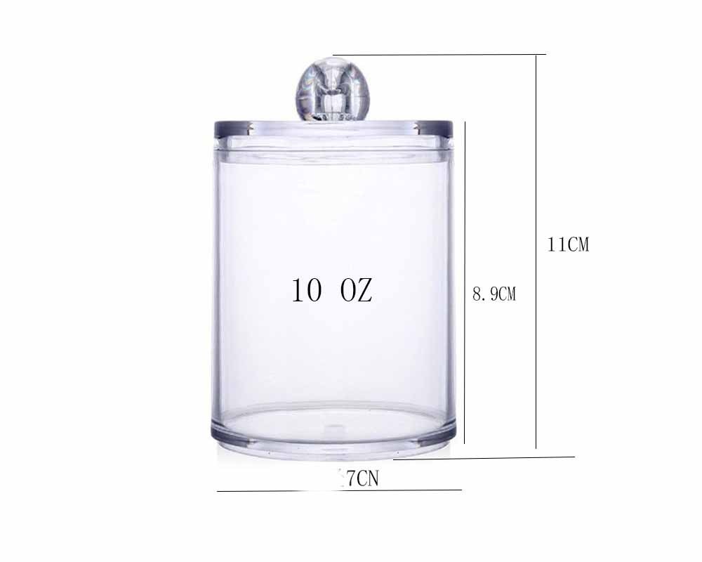 Clear Round Cotton Swab Storage Container for Home Use