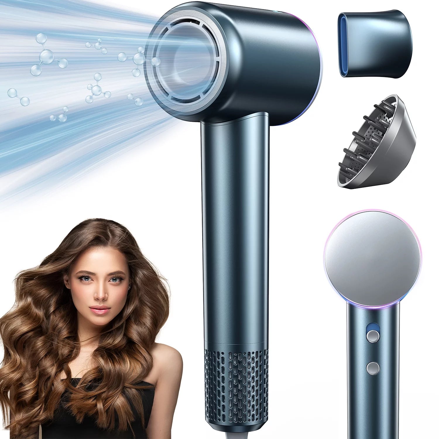 High Speed Portable Hair Dryer with Diffuser for Women Man Home Travel
