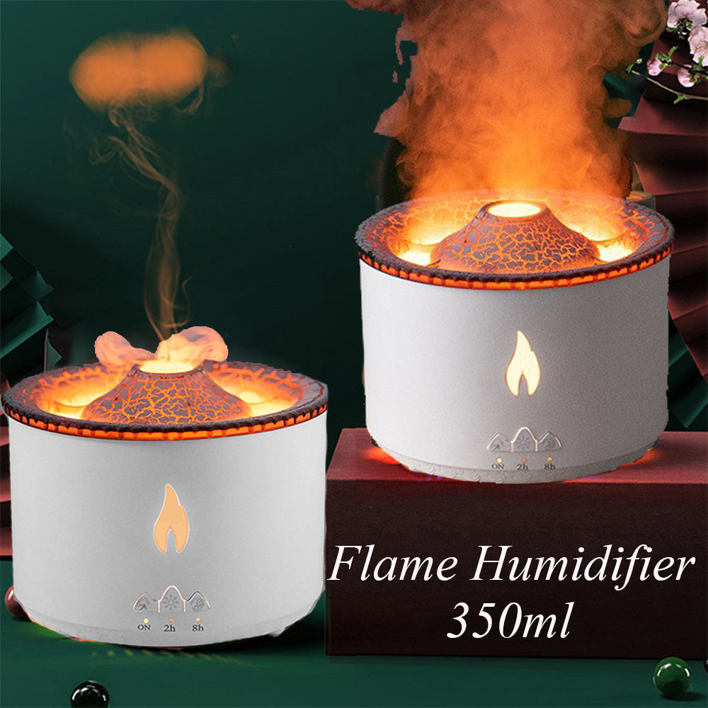 New Oil Humidifier Volcano Creative Ultrasonic Essential Room Air Flame Humidifier Diffuser