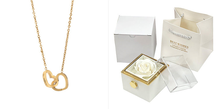 Rotating Soap Flower Rose valentines Gift Box Creative Rotating Rose Jewelry Packaging Box Valentine's Day Gift For Women Gift Ideas