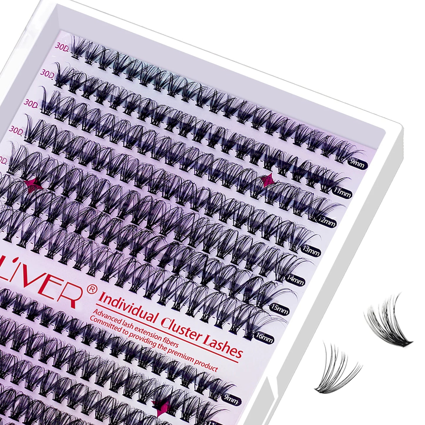Lash Clusters 280Pcs Individual Lashes DIY Lash Extension Eyelash Clusters 30D 40D 9-16Mm D Curl Cluster Lashes Extensions(30D+40D-9-16Mm)
