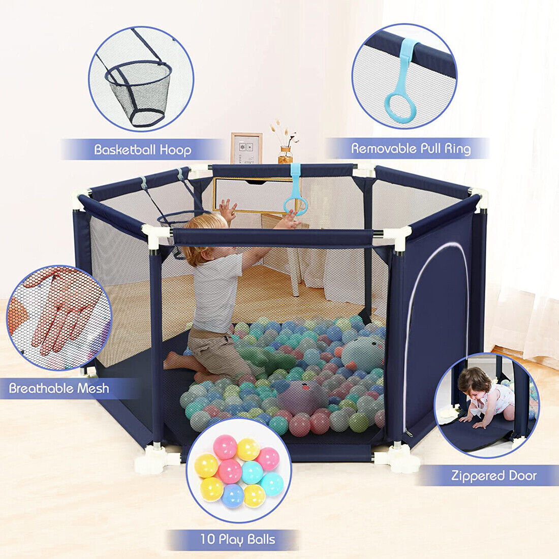 Spacious Baby Playpen and Activity Center for Safe Play