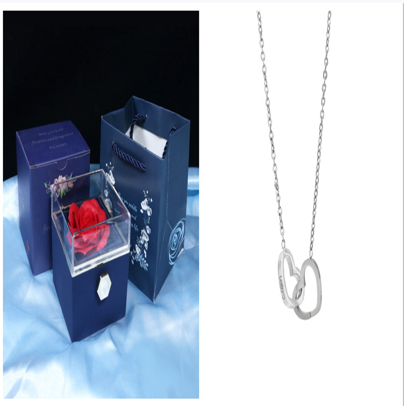 Rotating Soap Flower Rose valentines Gift Box Creative Rotating Rose Jewelry Packaging Box Valentine's Day Gift For Women Gift Ideas