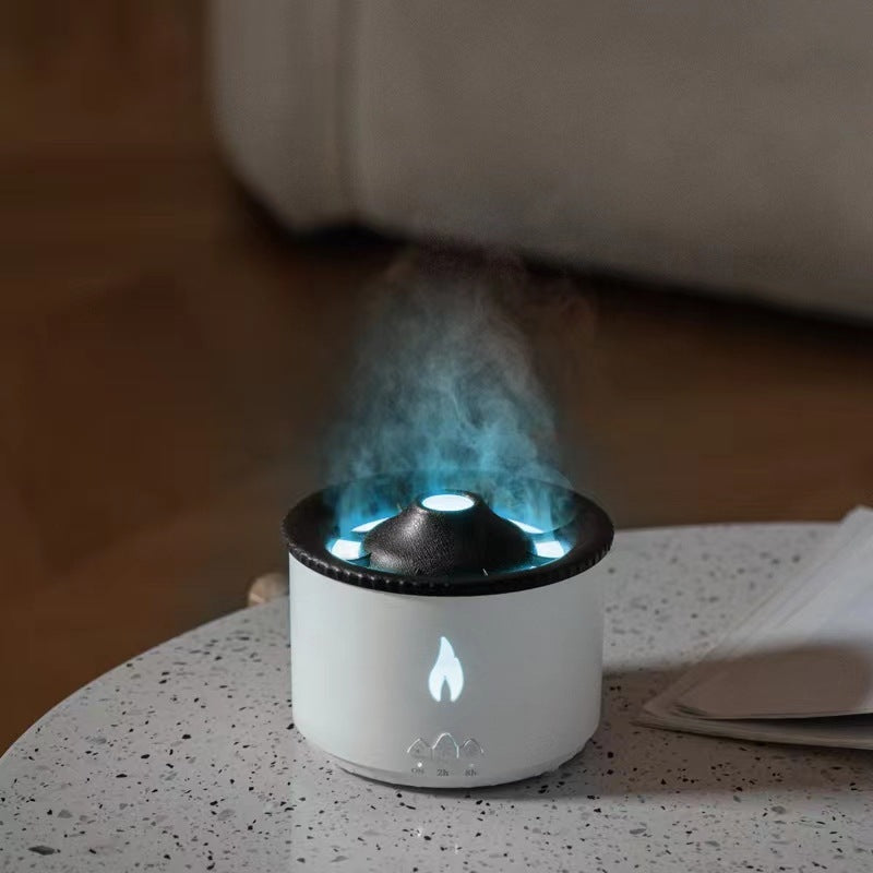 New Oil Humidifier Volcano Creative Ultrasonic Essential Room Air Flame Humidifier Diffuser