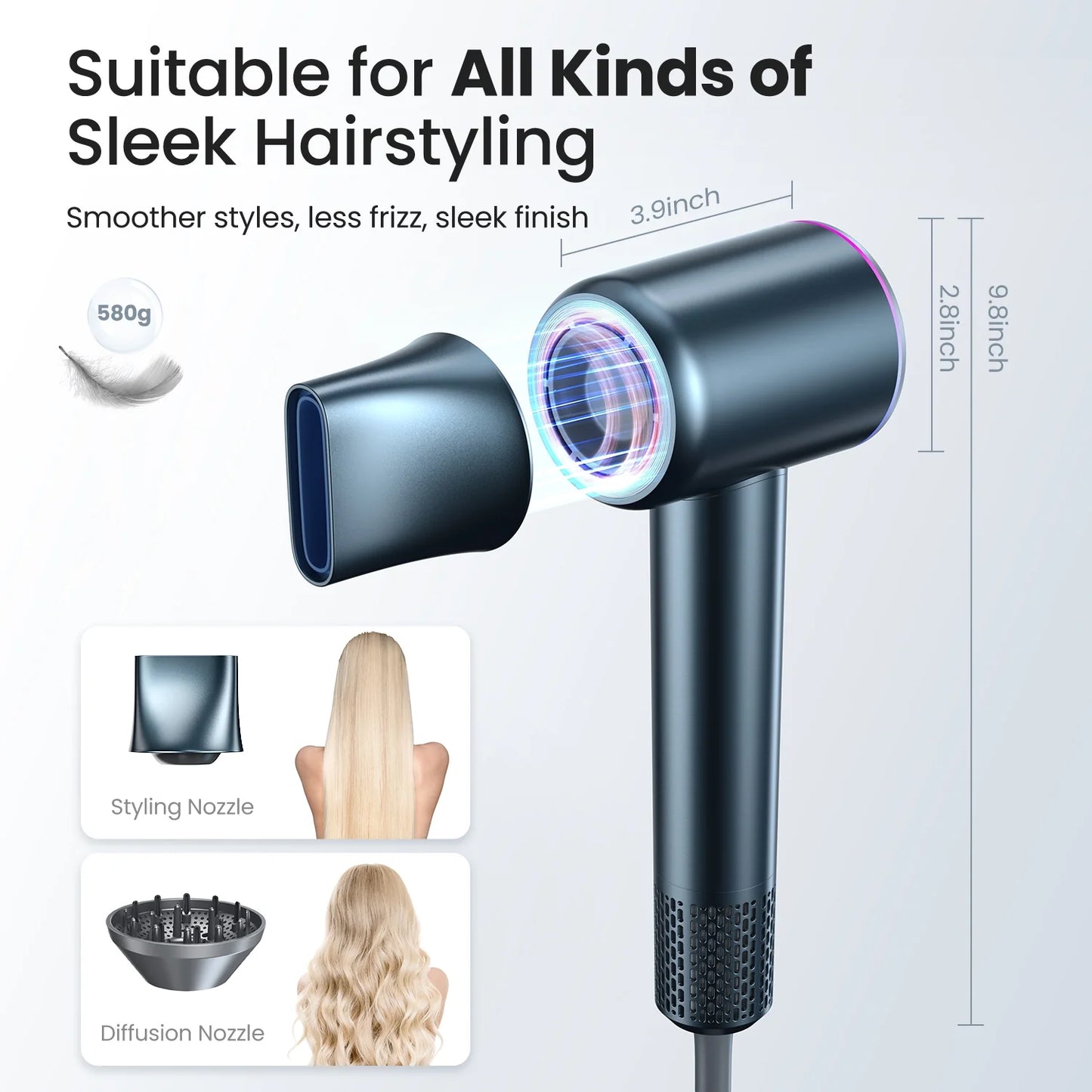 High Speed Portable Hair Dryer with Diffuser for Women Man Home Travel