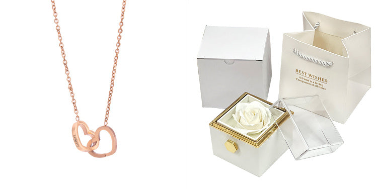 Rotating Soap Flower Rose valentines Gift Box Creative Rotating Rose Jewelry Packaging Box Valentine's Day Gift For Women Gift Ideas