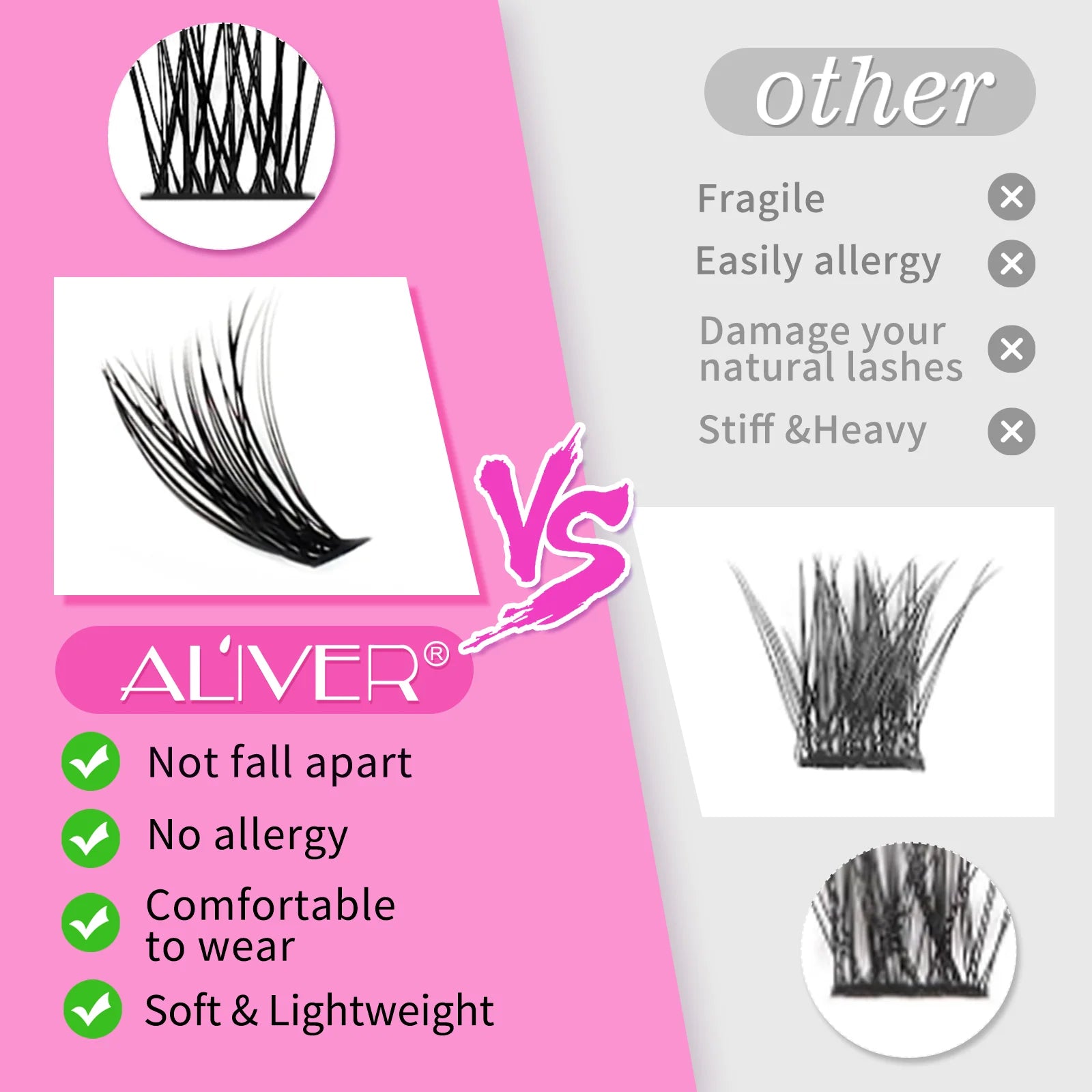 Lash Clusters 280Pcs Individual Lashes DIY Lash Extension Eyelash Clusters 30D 40D 9-16Mm D Curl Cluster Lashes Extensions(30D+40D-9-16Mm)