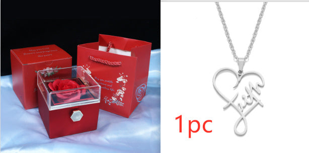 Rotating Soap Flower Rose valentines Gift Box Creative Rotating Rose Jewelry Packaging Box Valentine's Day Gift For Women Gift Ideas