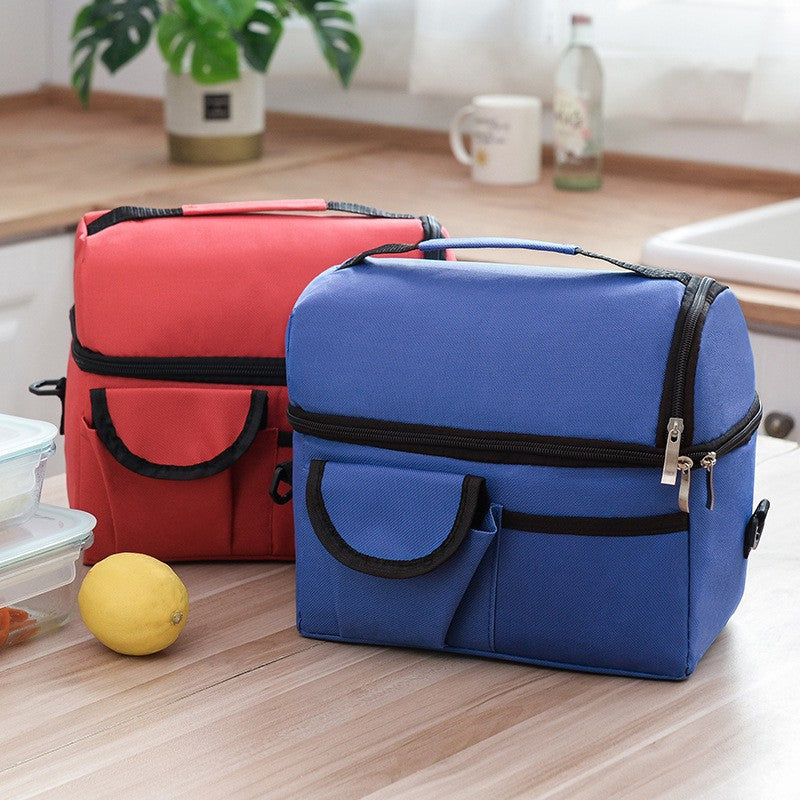 Oxford Cloth Ice Bag Double-layer Thickened Thermal Insulation Bag Breast Milk Fresh-keeping Bag Portable Lunch Bag Large Capacity Lunch Bag