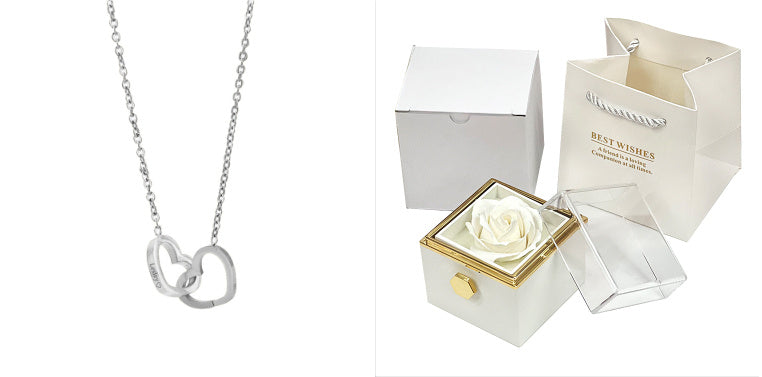 Rotating Soap Flower Rose valentines Gift Box Creative Rotating Rose Jewelry Packaging Box Valentine's Day Gift For Women Gift Ideas
