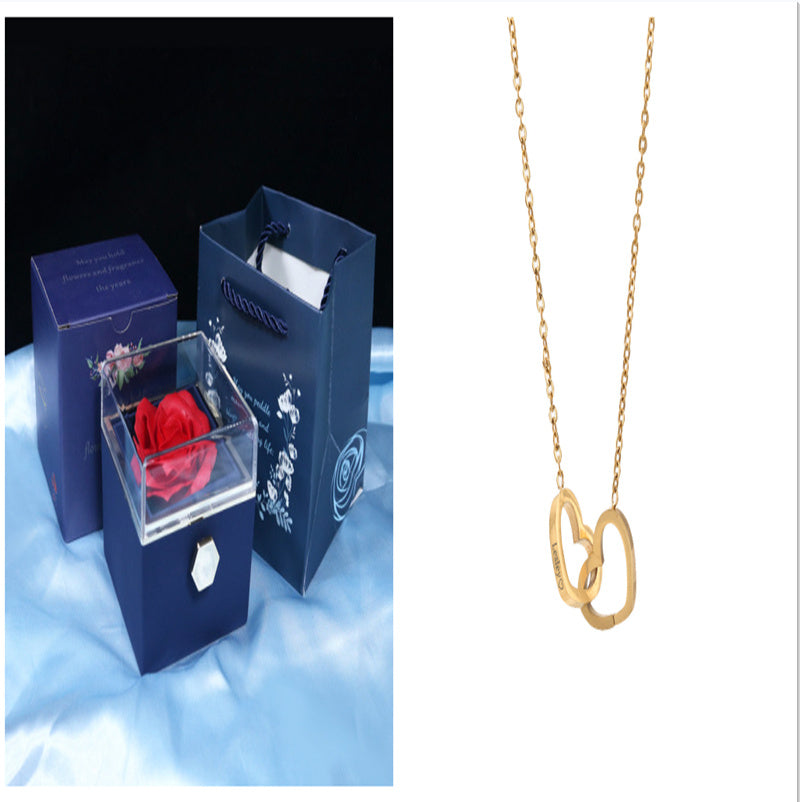 Rotating Soap Flower Rose valentines Gift Box Creative Rotating Rose Jewelry Packaging Box Valentine's Day Gift For Women Gift Ideas