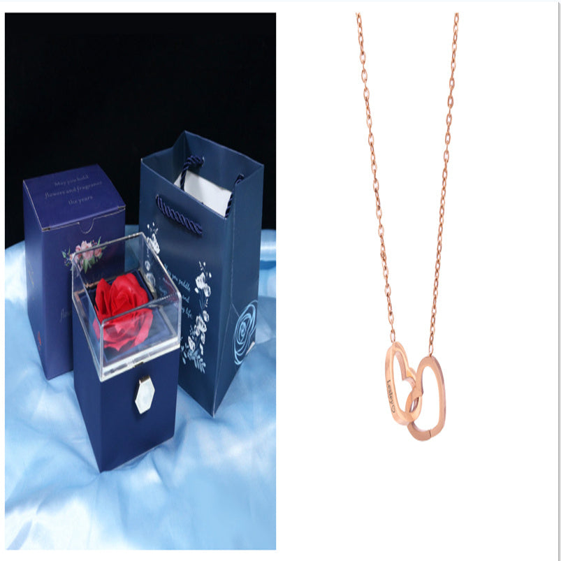 Rotating Soap Flower Rose valentines Gift Box Creative Rotating Rose Jewelry Packaging Box Valentine's Day Gift For Women Gift Ideas